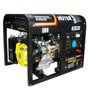 Сварочный бензиновый генератор Huter DY6500LXW с колёсами