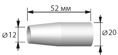 Газовое сопло гальванопокрытое Ø12,0/20/52 мм