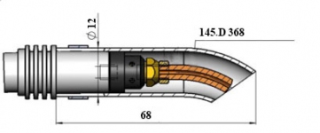 Газовое сопло гнутое Ø12,0/68,0 мм