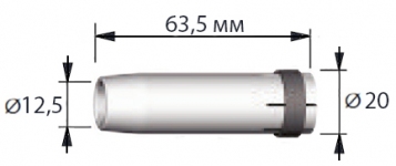 Газовое сопло коническое Ø12,5/63,5 мм